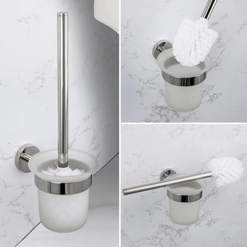 Mirror Chrome Bathroom Hardware 304 Stainless Steel Towel Rack Toilet Paper Holder Soap Holder Towel Bar Toilet Accessories