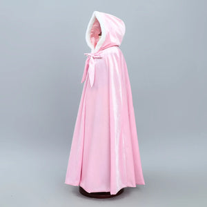 Girl Clothes Princess Cloak Hooded Coat Cape Cinderella Fancy Party Costume Clothes Winter Christmas New Year Children Dress