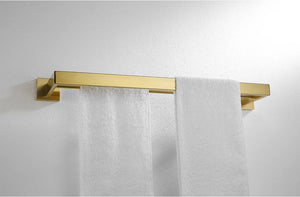Stainless Steel Brushed Gold Towel Bar Rack Toilet Paper Holder Toilet Brush Robe Hook Soap Dish Bathroom Accessories Hardware