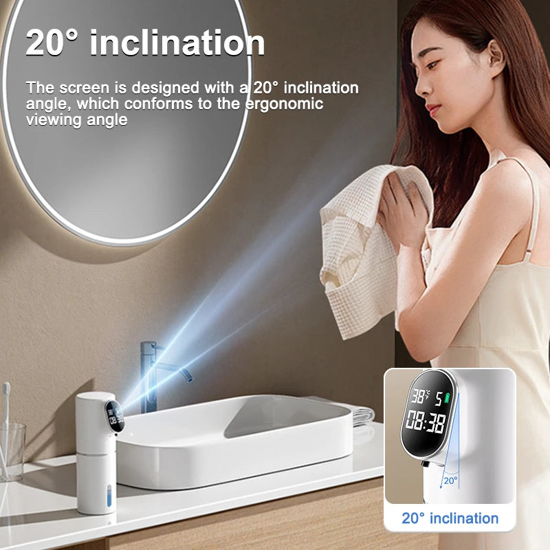 320ml Touchless Soap Foam Dispenser 5 Gear Smart Temperature Time Display Automatic Infrared Sensor Soap Dispensers Hand Washer