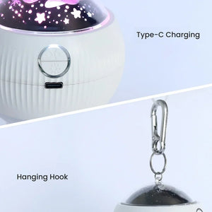 3 in 1 USB Rechargeable Ceiling Fans Light with Stars Projection Light for Outdoor Tent Camping Dormitory Room  Lamp