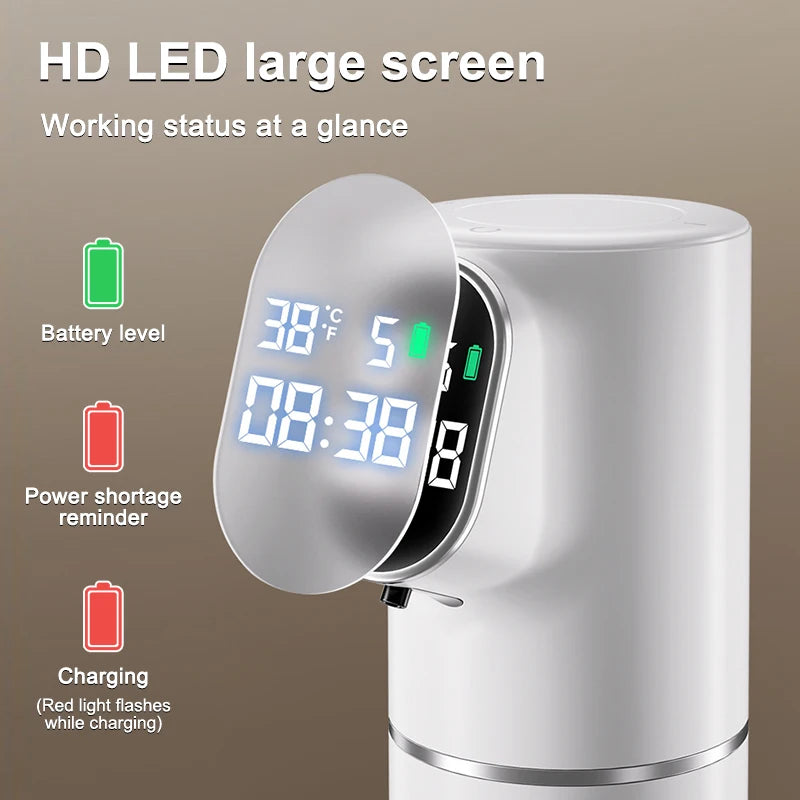 320ml Touchless Soap Foam Dispenser 5 Gear Smart Temperature Time Display Automatic Infrared Sensor Soap Dispensers Hand Washer