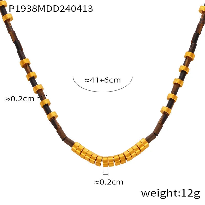 Necklace Set For Women Portrait Stainless Steel Colorful Nature Pearl Chain Beaded Luxury Jewelry Party Wedding Gift