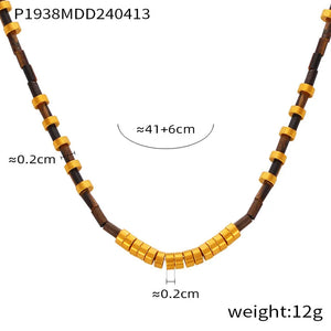 Necklace Set For Women Portrait Stainless Steel Colorful Nature Pearl Chain Beaded Luxury Jewelry Party Wedding Gift