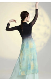 Classical Dance Clothss Women Cheongsam Charm Yarn Clothing Chinese Folk Dance Stage Performance Practice Costumes Daily Clothes