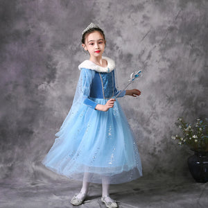 Girl Clothes Princess Cloak Hooded Coat Cape Cinderella Fancy Party Costume Clothes Winter Christmas New Year Children Dress