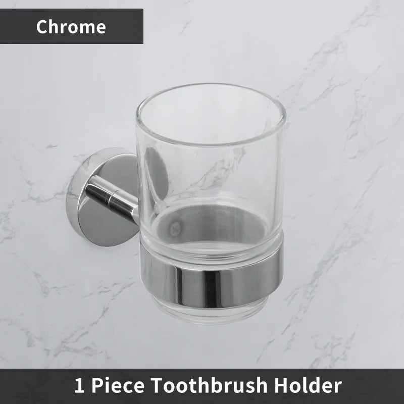 Mirror Chrome Bathroom Hardware 304 Stainless Steel Towel Rack Toilet Paper Holder Soap Holder Towel Bar Toilet Accessories