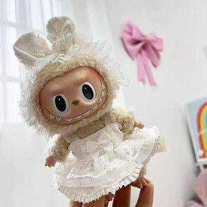 Only Clothes Cloth Blind Box Pendant Baby Clothes Cartoon Cute Plush Two-Piece Small Satchel Suit Vinyl Doll Conjoined Dress.