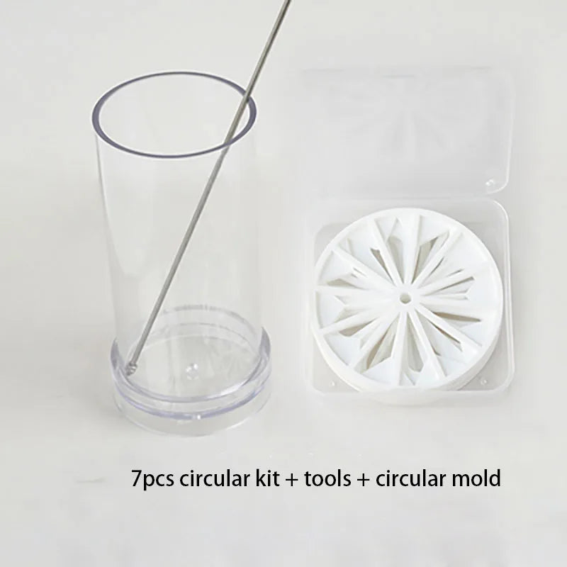 Round Square Acrylic Pull Through Soap Shapers Set, Mold Mould, Kaleidoscope Flower Plates for Rendering Soap Making Supplies Ki