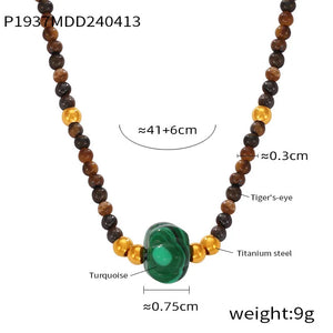 Necklace Set For Women Portrait Stainless Steel Colorful Nature Pearl Chain Beaded Luxury Jewelry Party Wedding Gift