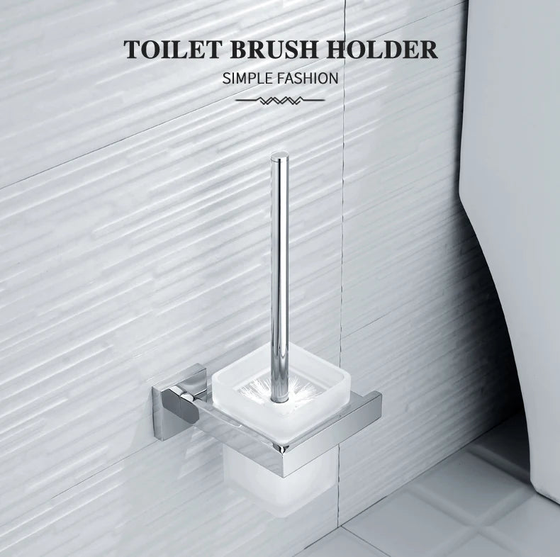 Bathroom Hardware Set SUS Stainless Steel Mirror Nickel Towel Rack Toilet Paper Holder Soap Holder Towel Bar Toilet Accessories