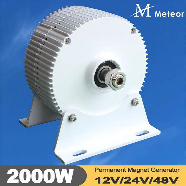 Meteor New Energy Generators Low Speed 2000W 12V 24V 48V AC Gearless Permanent Magnet Generators Use For Water Power and Turbine