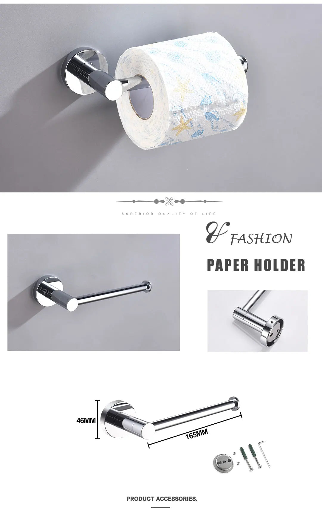 Bathroom Hardware 304 Stainless Steel Chrome Plated Towel Rack Toilet Paper Rack Soap Dish Rack Towel Bar Bathroom Accessories S