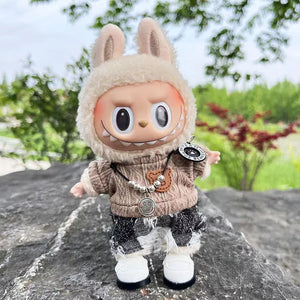 Only Clothes Cloth Blind Box Pendant Baby Clothes Cartoon Cute Plush Two-Piece Small Satchel Suit Vinyl Doll Conjoined Dress.