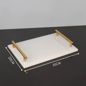 White Onyx Natural Marble Bathroom Accessories Luxury Golden Soap Dispenser Toothbrush Holder Soap Dish Tray Set for Bathroom