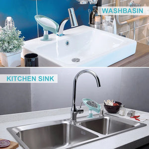 Suction Cup Soap dish For bathroom Shower Portable Leaf Soap Holder Plastic Sponge Tray For Kitchen Bathroom accessories