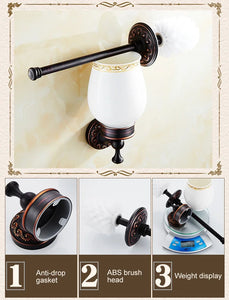 Black Bronze Bathroom Accessories Carving Bath Towel Shelves Toilet Brush Holder Soap Holder Toilet Paper Holder Bath Hardware