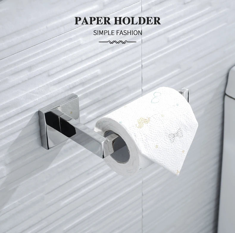 Bathroom Hardware Set SUS Stainless Steel Mirror Nickel Towel Rack Toilet Paper Holder Soap Holder Towel Bar Toilet Accessories