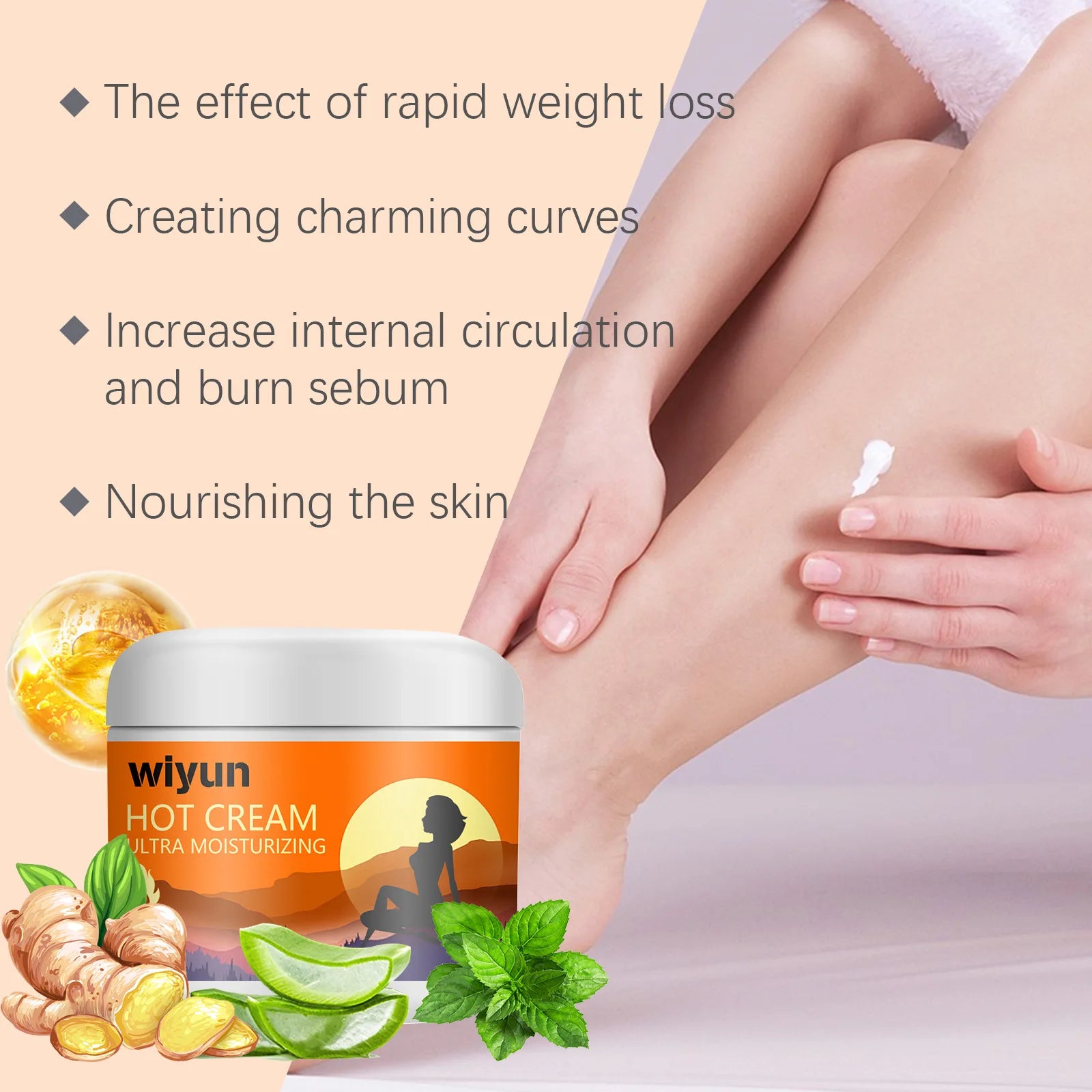 Hot Cream Fat Burning Cream Body Firming Elegant Light Body Gentle Herbal Comfort Massage Anti Cellulite Slimming Safe Cream