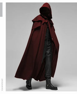 Medieval Cloak Men Women Hooded Cape Vintage Gothic Black Cloak Medieval Fantasy Viking Costume Halloween Cosplay Clothes