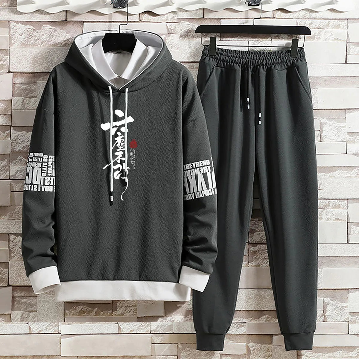 Clothing for Men Hoodies Set Summer Autumn Suits Pants Casual Pullover Hat Hood  Print Sweaterhoodie Men New Top Long Sleeves