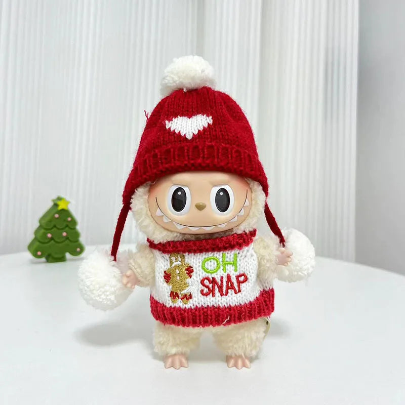Only Clothes Cloth Blind Box Pendant Baby Clothes Cartoon Cute Plush Two-Piece Small Satchel Suit Vinyl Doll Conjoined Dress.