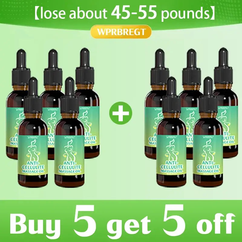 Anti-cellulite massage oil bottles for weight loss, promotion: buy 5 get 5 off, helps lose about 45-55 pounds.
