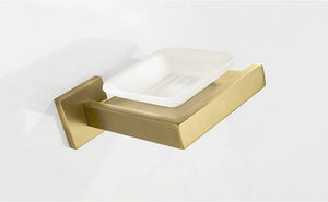 Stainless Steel Brushed Gold Towel Bar Rack Toilet Paper Holder Toilet Brush Robe Hook Soap Dish Bathroom Accessories Hardware