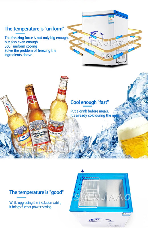 43L Freezer  Mini Fridge Vertical Geladeiras Commercial Home Use Deep SPECIFICATIONSBrand Name: LZHZXYCapacity: <100LCertification: NoneDefrost Type: Auto-DefrostDoor No.: Single DoorEnergy Efficiency Rating: Grade 1Foaming material43L Freezer