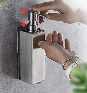 Stainless Steel Bathroom Accessories Liquid Soap Dispensers Single Bottle 200ml Perforated Installation Modern Minimalist Design