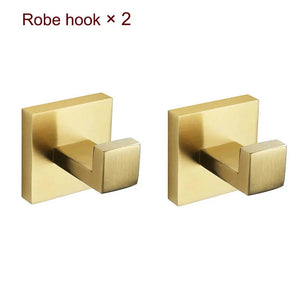 Stainless Steel Brushed Gold Towel Bar Rack Toilet Paper Holder Toilet Brush Robe Hook Soap Dish Bathroom Accessories Hardware