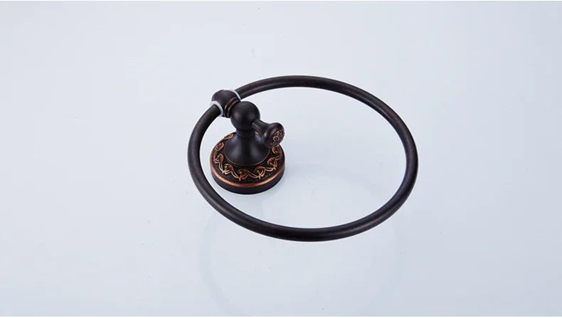 Black Bronze Bathroom Accessories Carving Bath Towel Shelves Toilet Brush Holder Soap Holder Toilet Paper Holder Bath Hardware
