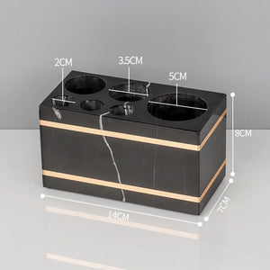 Black Nero Marquin Natural Marble Bathroom Accessories Luxury Gold Soap Dish Soap Dispenser Toothbrush Holder Tray Bathroom Set