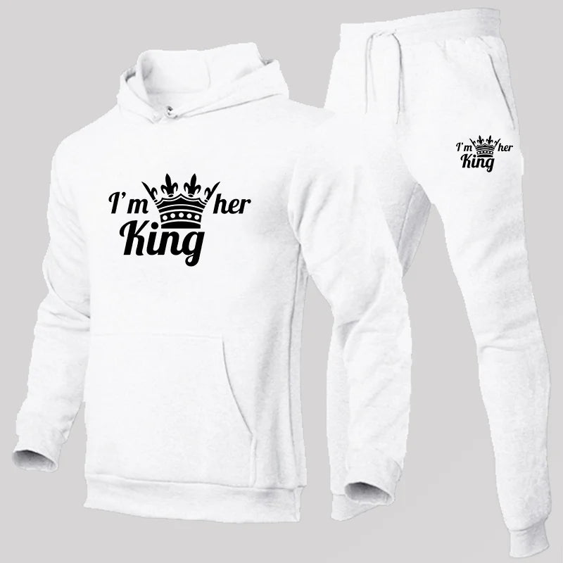 Men's Clothing Fashion Sportswear Sportswear Jogging Suit King Hooded Sportswear Suit Clothing Hoodie+Sweatpants Sportswear