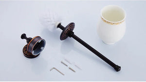 Black Bronze Bathroom Accessories Carving Bath Towel Shelves Toilet Brush Holder Soap Holder Toilet Paper Holder Bath Hardware