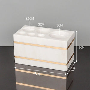 Volakos White Natural Marble Bathroom Accessories Golden Luxury Soap Dish Soap Dispenser Toothbrush Holder Tray Bathroom Set
