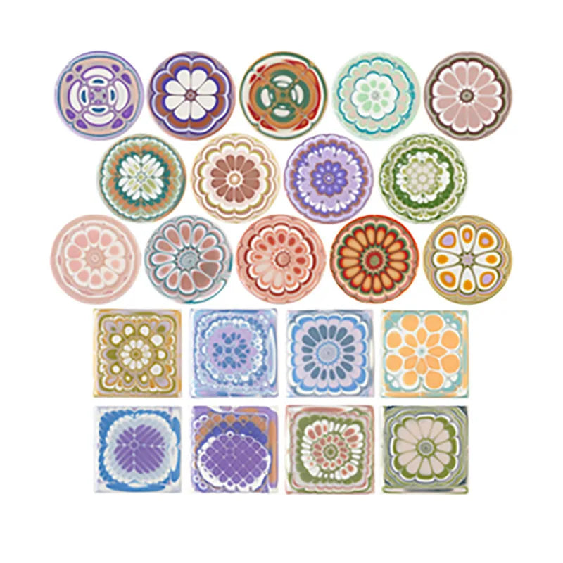 Round Square Acrylic Pull Through Soap Shapers Set, Mold Mould, Kaleidoscope Flower Plates for Rendering Soap Making Supplies Ki