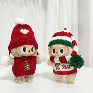 Only Clothes Cloth Blind Box Pendant Baby Clothes Cartoon Cute Plush Two-Piece Small Satchel Suit Vinyl Doll Conjoined Dress.