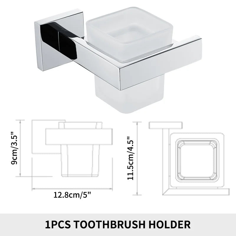 Bathroom Hardware Set SUS Stainless Steel Mirror Nickel Towel Rack Toilet Paper Holder Soap Holder Towel Bar Toilet Accessories