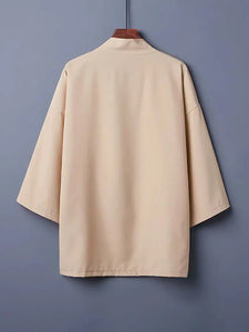 Kimono Men Cloak Kimono Para Hombre Black Coat White Cloak Beach Shirt Summer Haori Men Unisex Samurai Clothing Japanese Men