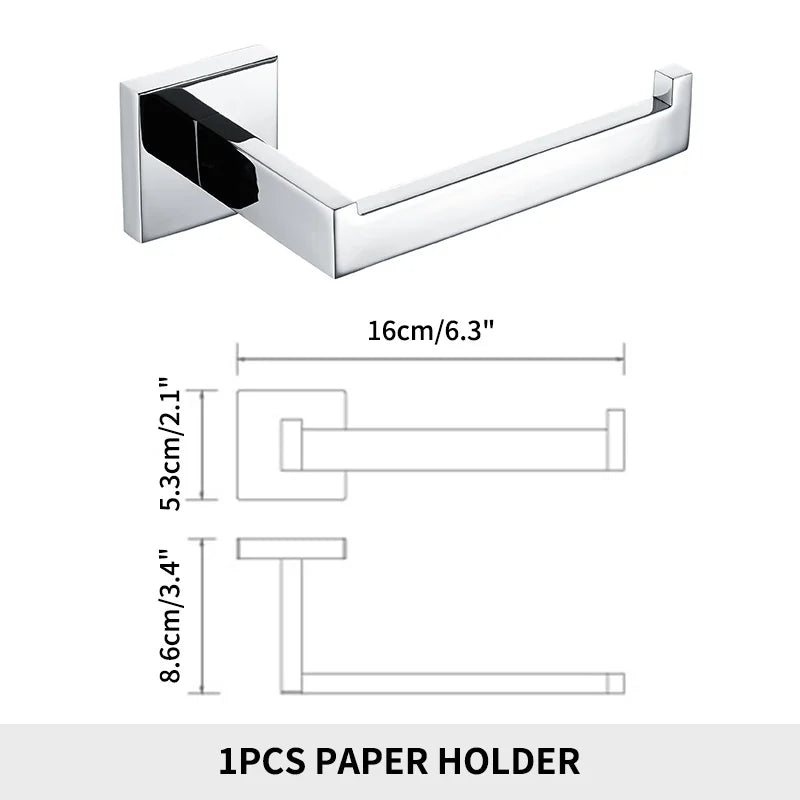 Bathroom Hardware Set SUS Stainless Steel Mirror Nickel Towel Rack Toilet Paper Holder Soap Holder Towel Bar Toilet Accessories