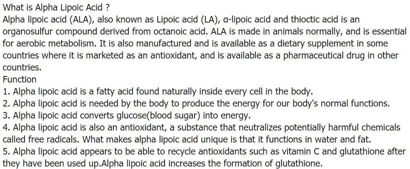 Premium Quality Alpha Lipoic Acid CAS 1077-28-7 Soap Scents 50g-1000g
