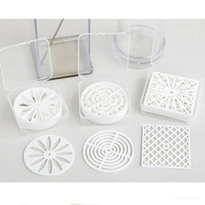 Round Square Acrylic Pull Through Soap Shapers Set, Mold Mould, Kaleidoscope Flower Plates for Rendering Soap Making Supplies Ki
