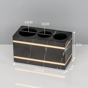 Black Nero Marquin Natural Marble Bathroom Accessories Luxury Gold Soap Dish Soap Dispenser Toothbrush Holder Tray Bathroom Set