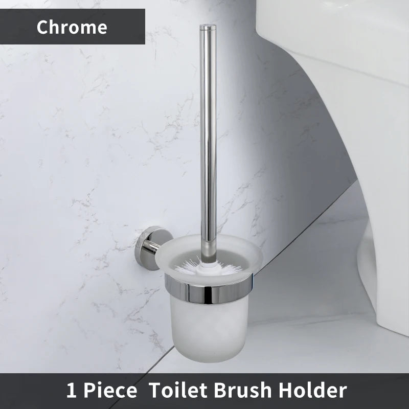 Mirror Chrome Bathroom Hardware 304 Stainless Steel Towel Rack Toilet Paper Holder Soap Holder Towel Bar Toilet Accessories
