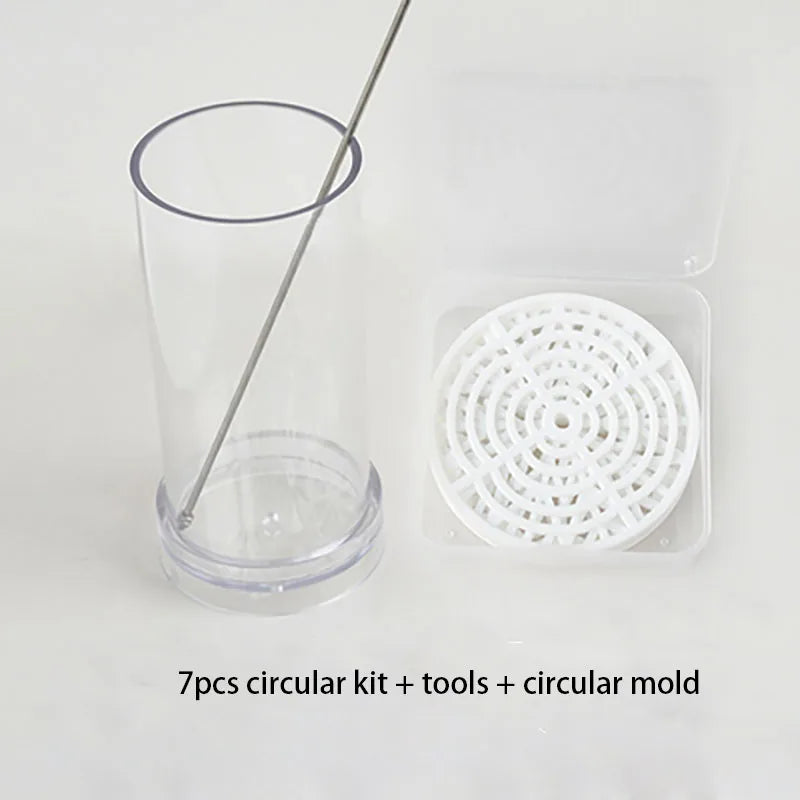 Round Square Acrylic Pull Through Soap Shapers Set, Mold Mould, Kaleidoscope Flower Plates for Rendering Soap Making Supplies Ki