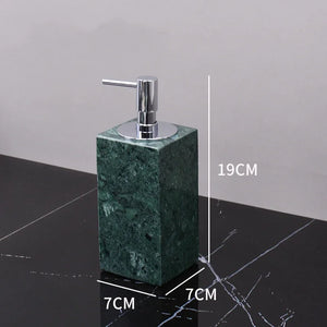 Wholesale Customized Dark Green Natural Marble Bathroom Set Nordic Light Luxury Tray Toothbrush Holder Soap Dispenser Kit