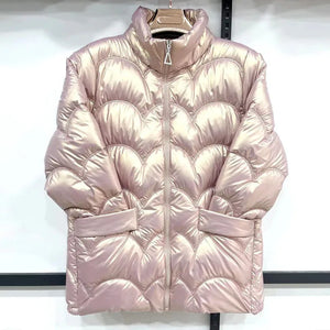 Glossy Bread Clothes Down Cotton Coat Female New Overcoat Wild Stand Collar Cotton Clothes Loose Winter Padded Jacket