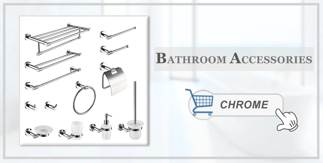 Bathroom Hardware 304 Stainless Steel Chrome Plated Towel Rack Toilet Paper Rack Soap Dish Rack Towel Bar Bathroom Accessories S