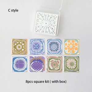 Round Square Acrylic Pull Through Soap Shapers Set, Mold Mould, Kaleidoscope Flower Plates for Rendering Soap Making Supplies Ki